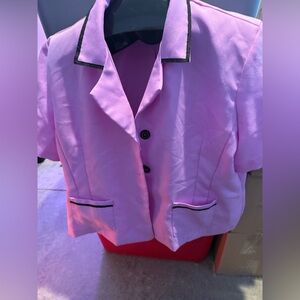 Women's Pink Blazer with Black Trim p23